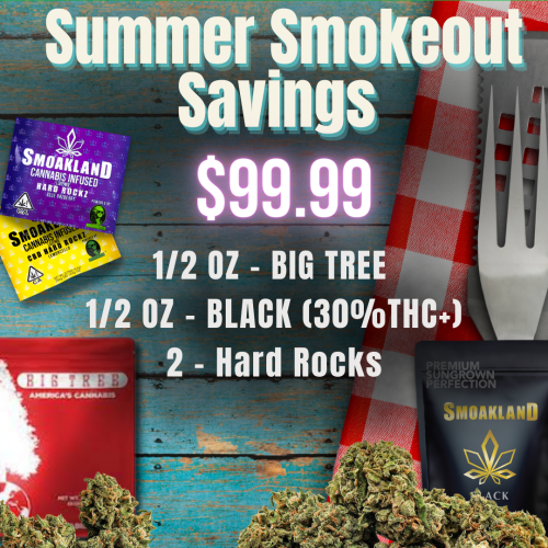 Summer Smokeout Savings - BIG TREE - 1/2, BLACK 1/2 OZ,  2  Hardrocks