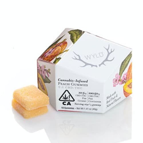 Peach Gummies - 2:1 CBD:THC - 100mg (W)