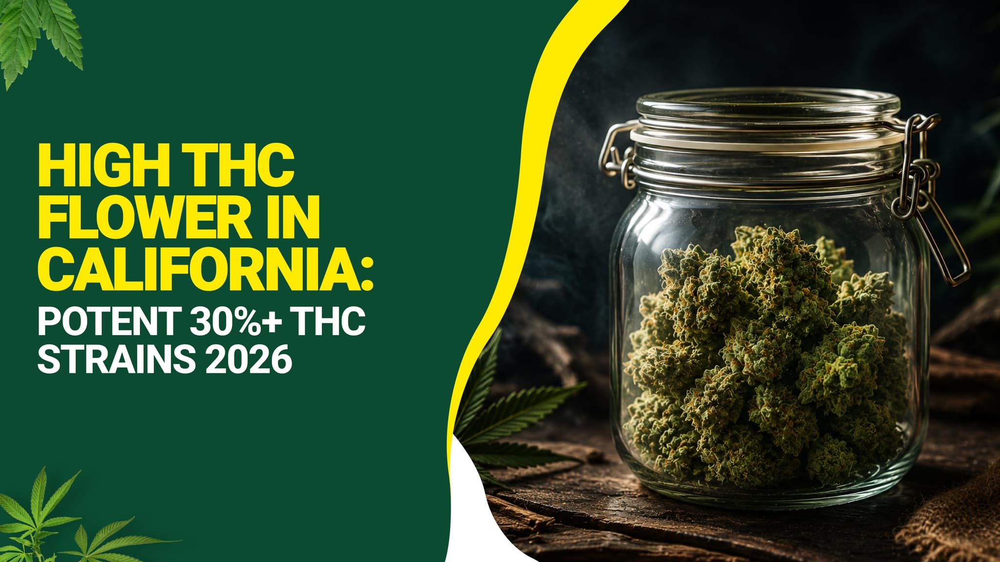 High THC Flower in California: Potent 30%+ THC Strains 2026