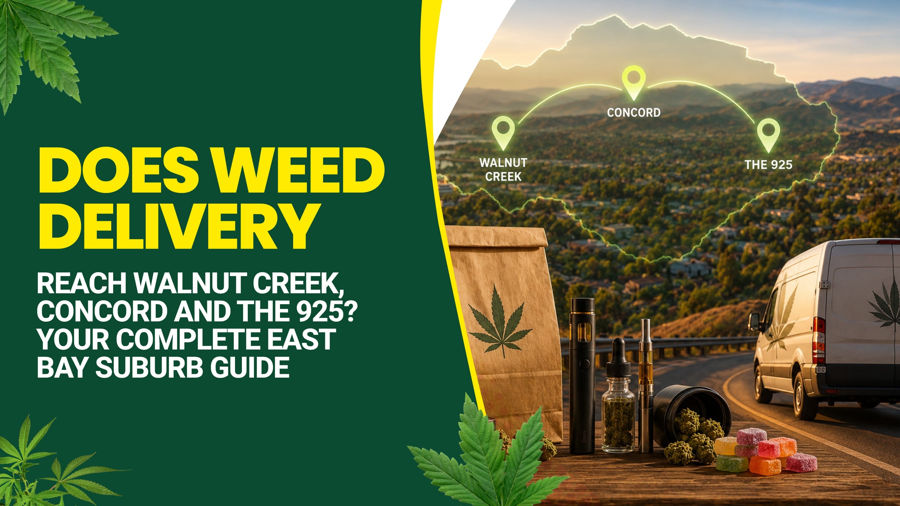 Does Weed Delivery Reach Walnut Creek, Concord and the 925? Your Complete East Bay Suburb Guide