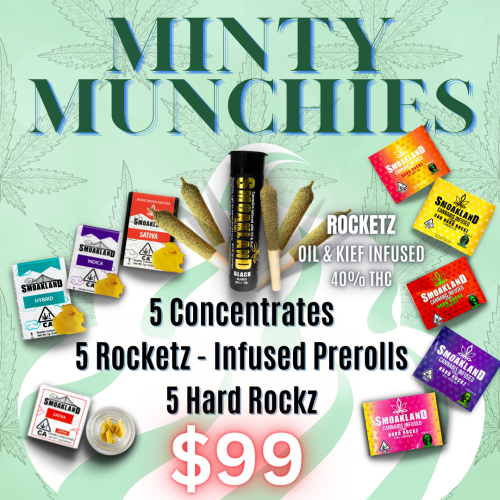 Minty Munchies | 5 Concentrates, 5 Rocketz - Infused Pre Rolls, 5 Hard Rockz