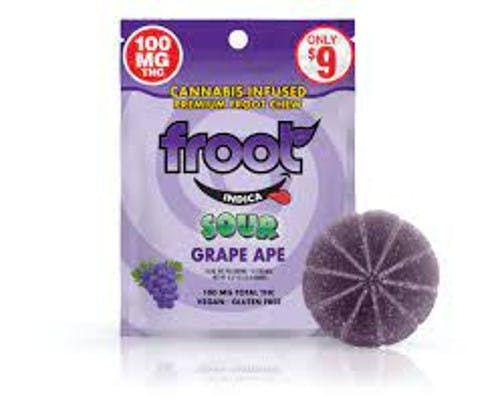 Froot Gummies - Sour Grape 10 pk 100mg
