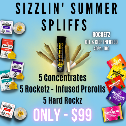 Sizzling Summer Spliffs - 5  Concentrates, 5 Rocketz - Infused Prerolls, 5 Hardrocks