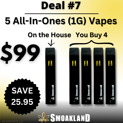 DEAL 7: 5 All-in-One (1G) Vapes | $99