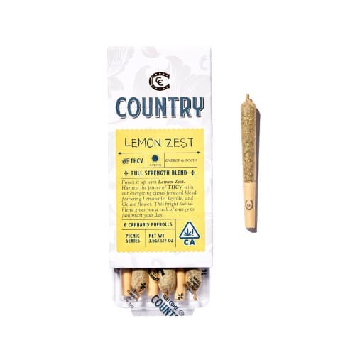 Country Ultra Premium Flower - Pre-roll 6pk - Lemon Zest (THCV)- 3.6g