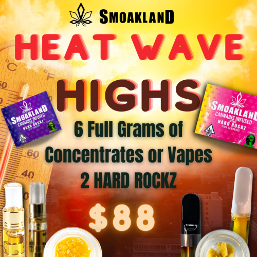 Heatwave Highs | 6 Full Grams of Concentrates or Vapes & 2 Hard Rockz